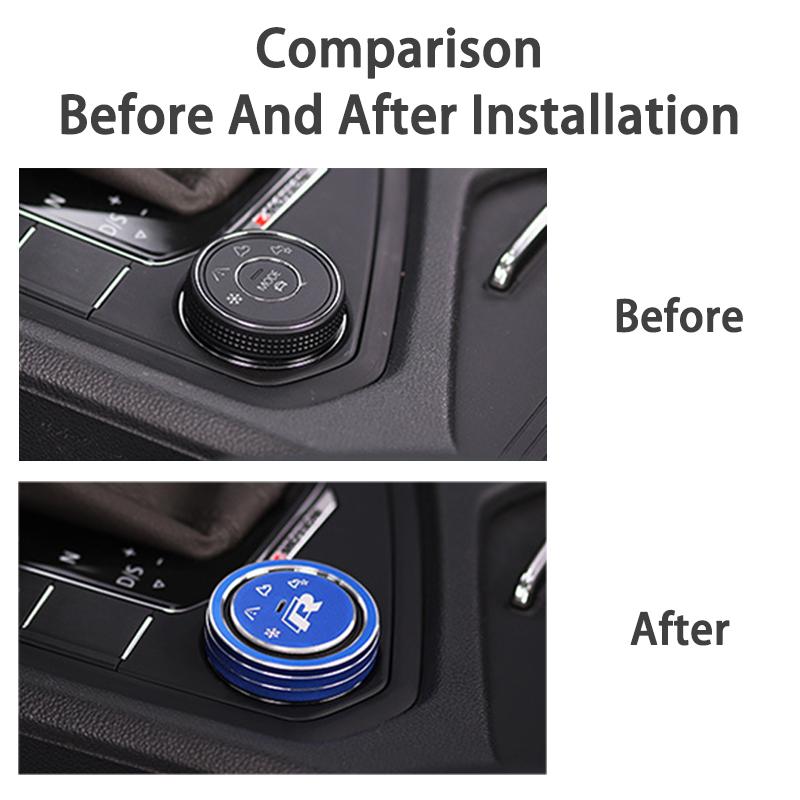 2026 Hot Sticker 2Pcs 3D Aluminum Interior Driving Mode Knob Ring Decorative Stickers For VW Volkswagen Tituan Tharu TAYRON T-RO