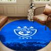 Blue Football Team Round Rug for Livingroom,Bedroom, Palyroom, Chair Rug, Area Rug, Circle Carpet, Large Size Fan Christmas Gift