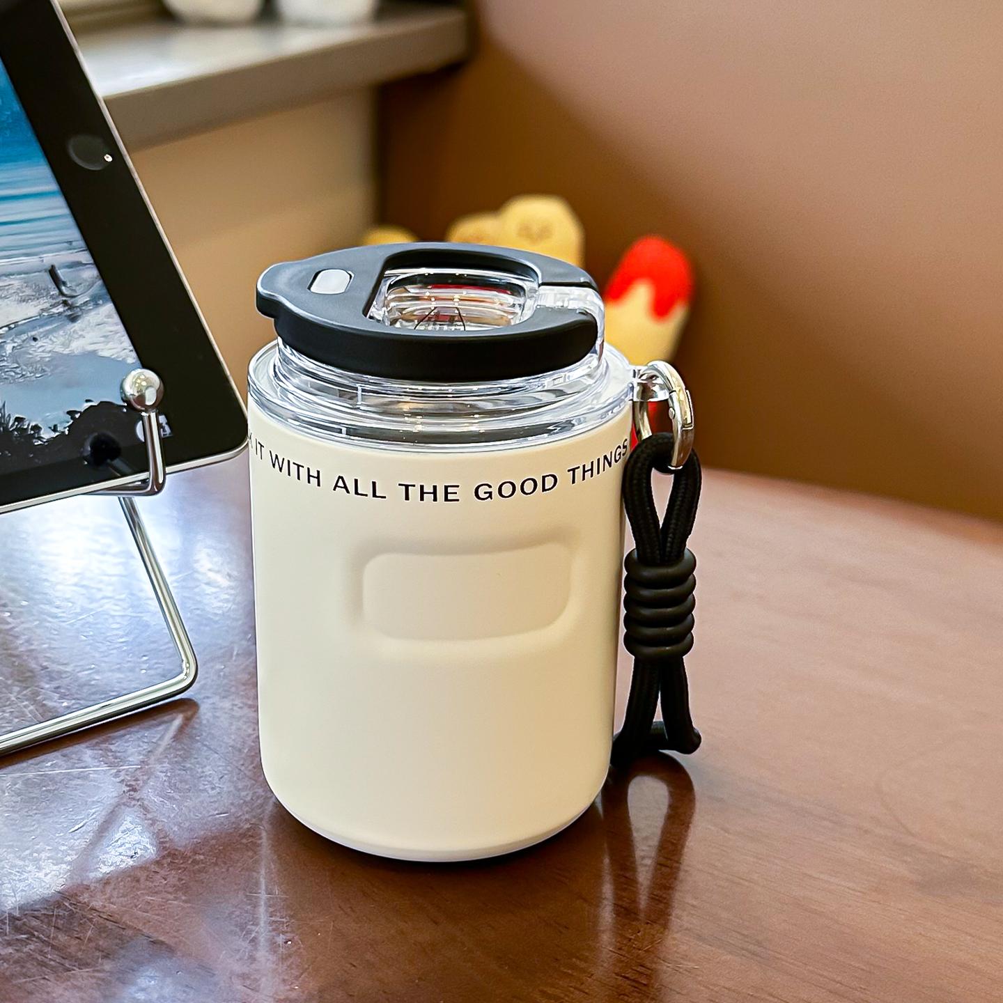 

350ml Thermos Cup Coffee Tumbler 304 Stainless Steel Vacuum Flasks Cold and Hot Coffee Mug Car Insulated Water Bottle Travel Cup 350ML белый