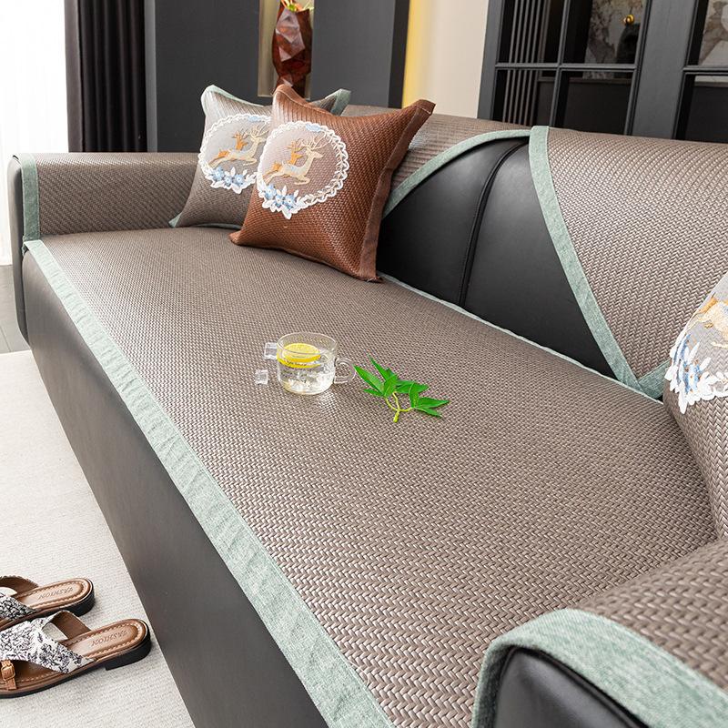 Summer Ice Silk Cool Cushion Non-Slip Sofa Cover Light Luxury Cover Cloth Seat Cushion  Summer New Pe Rattan Mat Sofa Cushion
