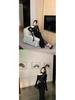 Women's Black One-Shoulder Lace Patchwork Long Sleeve Bodycon Dress for Spring/Autumn