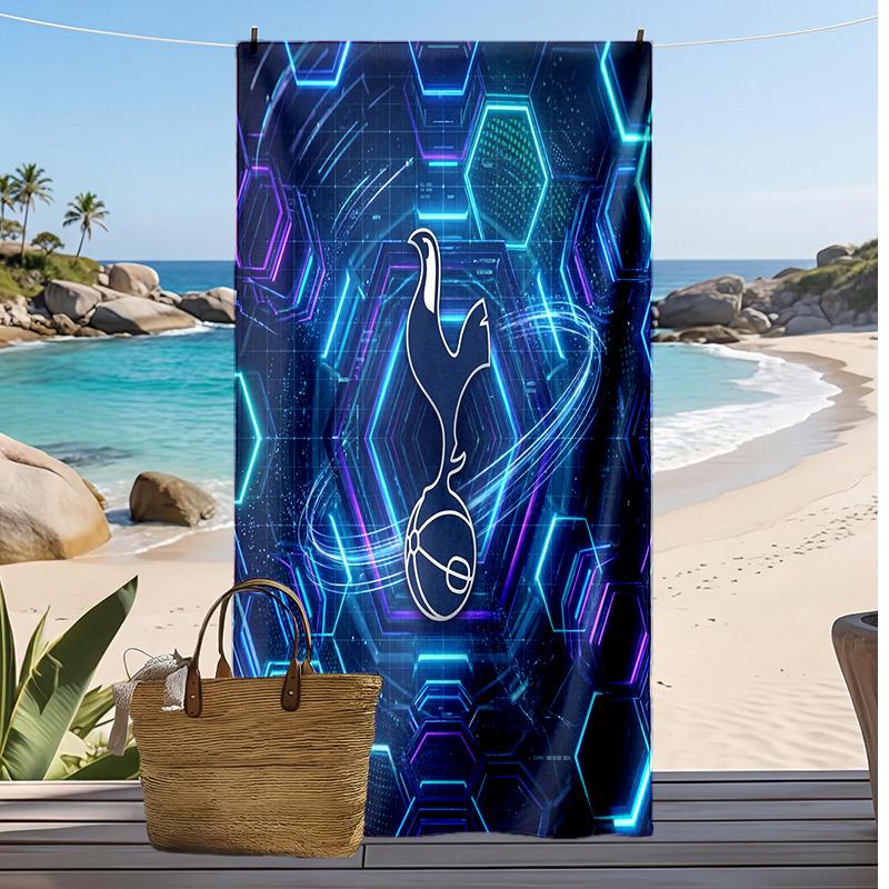 Asciugamano da Spiaggia Stampato Tottenham Hotspur Asciugamano Morbido ad Asciugatura Rapida Coperta da Spiaggia Rettangolare Grande Portatile per Viaggi Piscina