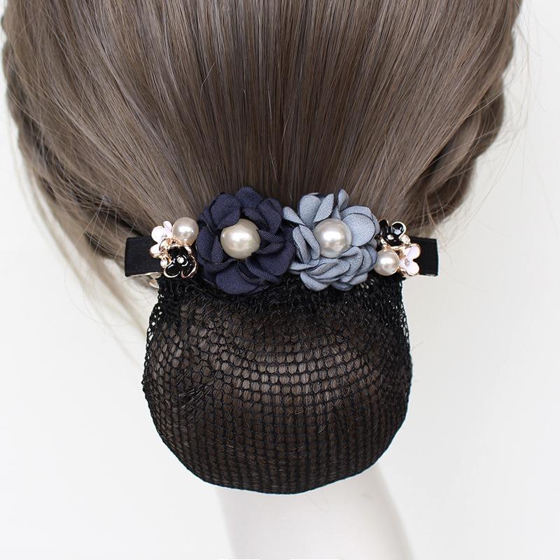 Nurse Head Flower Female Professional Hairnet Bank Disk Hair Net Pocket Flight Attendant Work Net Cover Headgear Hair Accessories