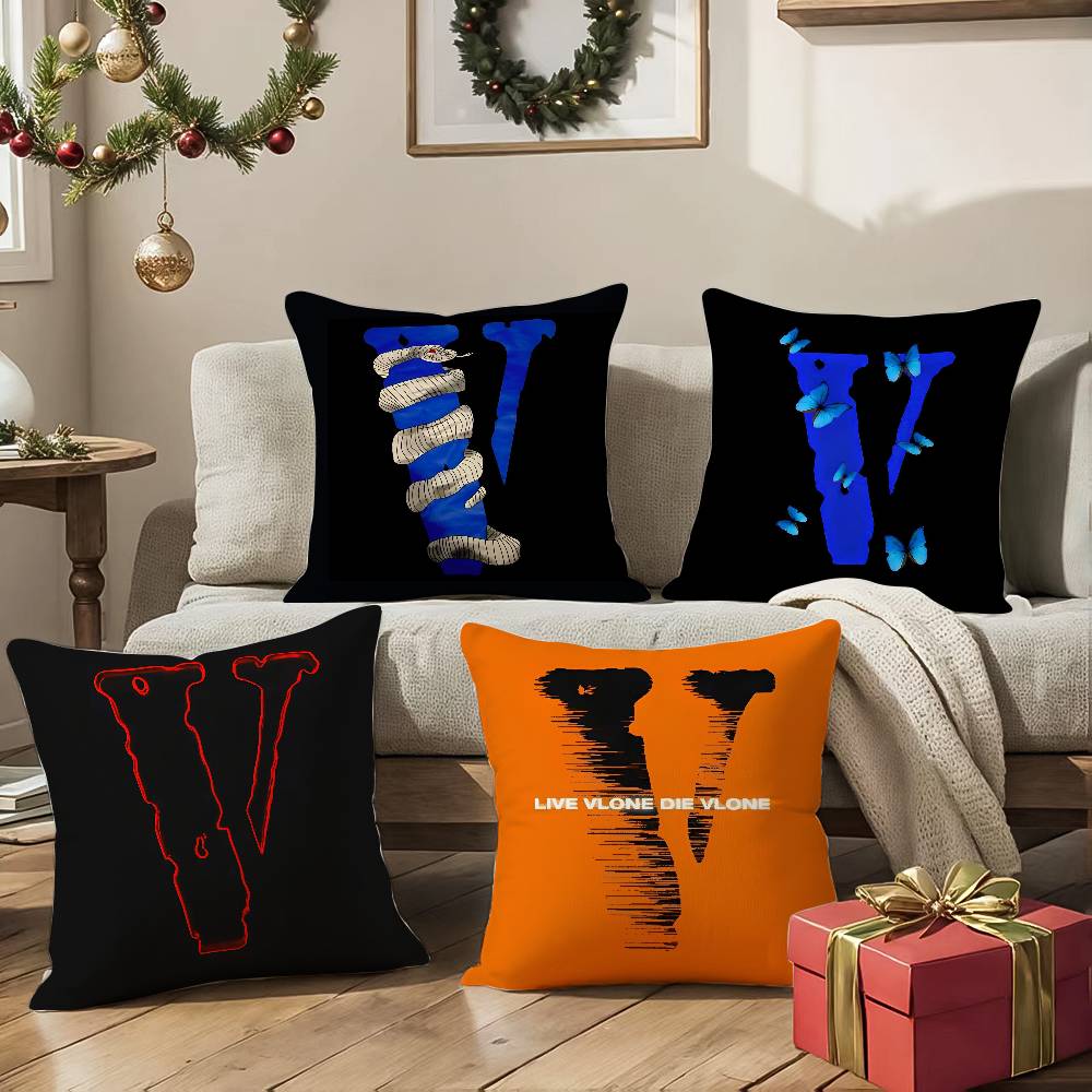 Naruto Street Culture Print Vlone Pillow Case Comfort Sofa Bed Silky elegant Invisible zipper Decorative cushion cover