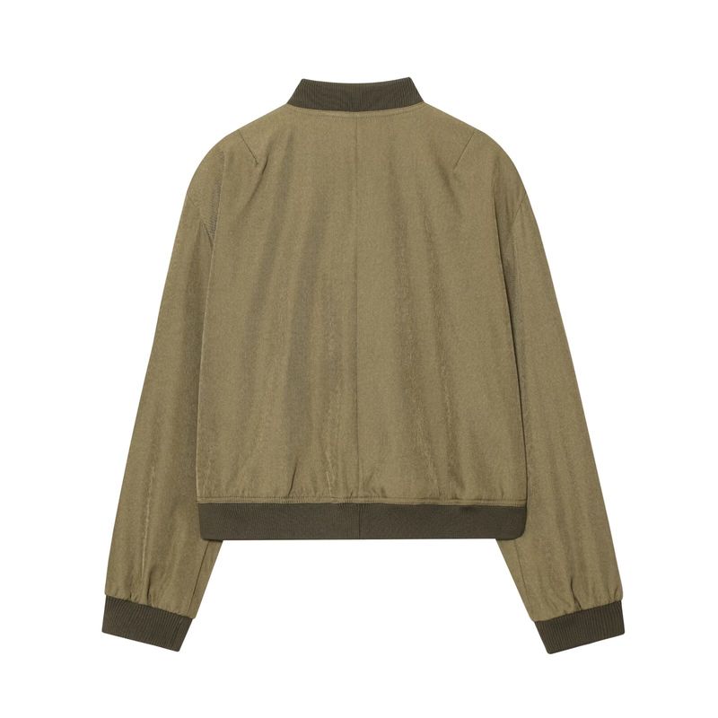 Araltay New Arrival Women's Clothing Fashion Style Fashion All-Match Casual Style round Neck Thread Double Pocket Jacket Outwear