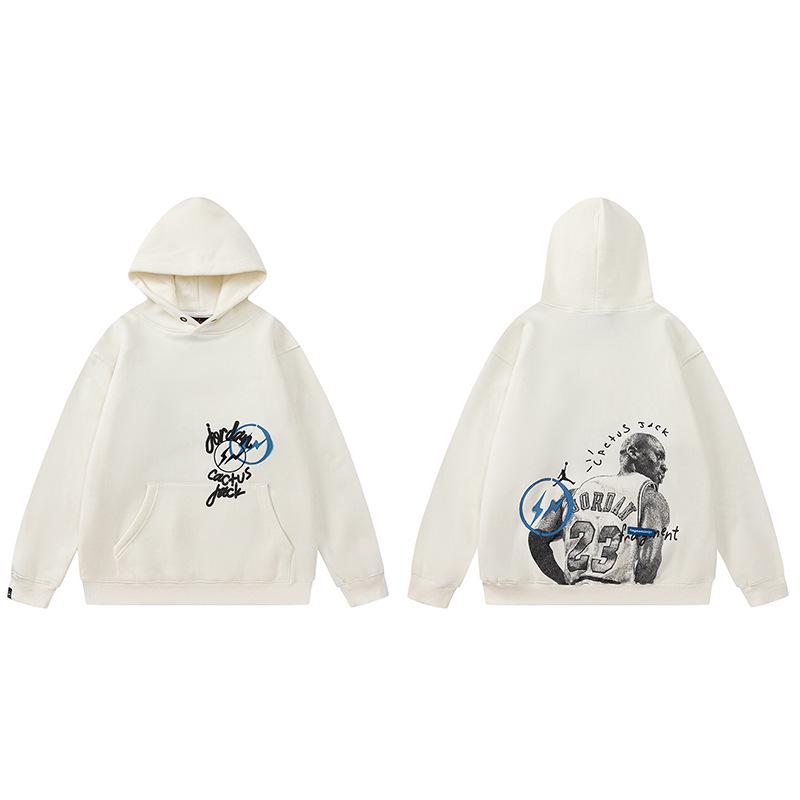 Travis Scott Inverted Hook Fleece Hoodie & Lässige Hose für Herren/Damen