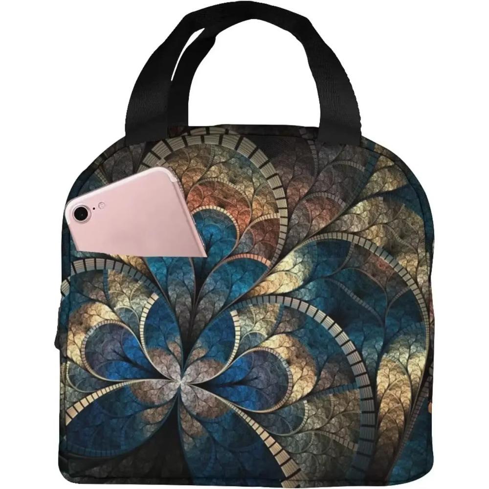 Stars Moon Black Lunch Bag Insulated Tote Cooler for Women Kids Girls, Small Lunch Box Reusable Freezable Aesthetic Bag