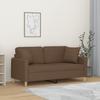 Vidaxl 2-Osobowa Sofa Z Poduszkami, Brązowa, 140 Cm, Tkanina
