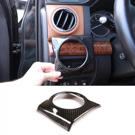 Carbon Fiber Left Upper Air Outlet Vent Trim 1PCS For Toyota Tundra 2014-2021