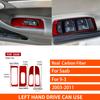 For Saab 9-3 2003-2011 Real Carbon Fiber Sticker Window Lift Control Button Panel Trim Cover Car Accessories Interior Decorative