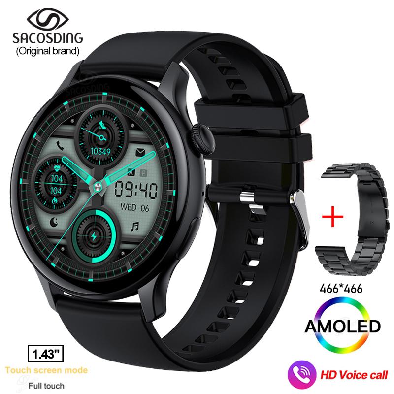 Bluetooth Call Smart Watch Men Women Custom Dials Amoled Display Clock Fitness Ip68 Waterproof Sport Smartwatch For Men