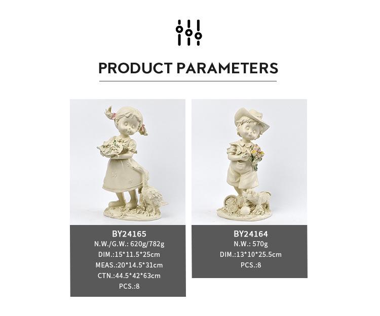 European Resin Craft Figures for Kids' Outdoor Decor