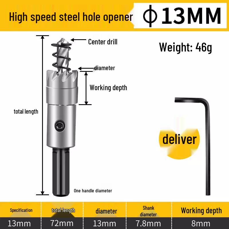 Stainless Steel High-Speed Hole Saw for Sheet Metal and Aluminum Drilling
