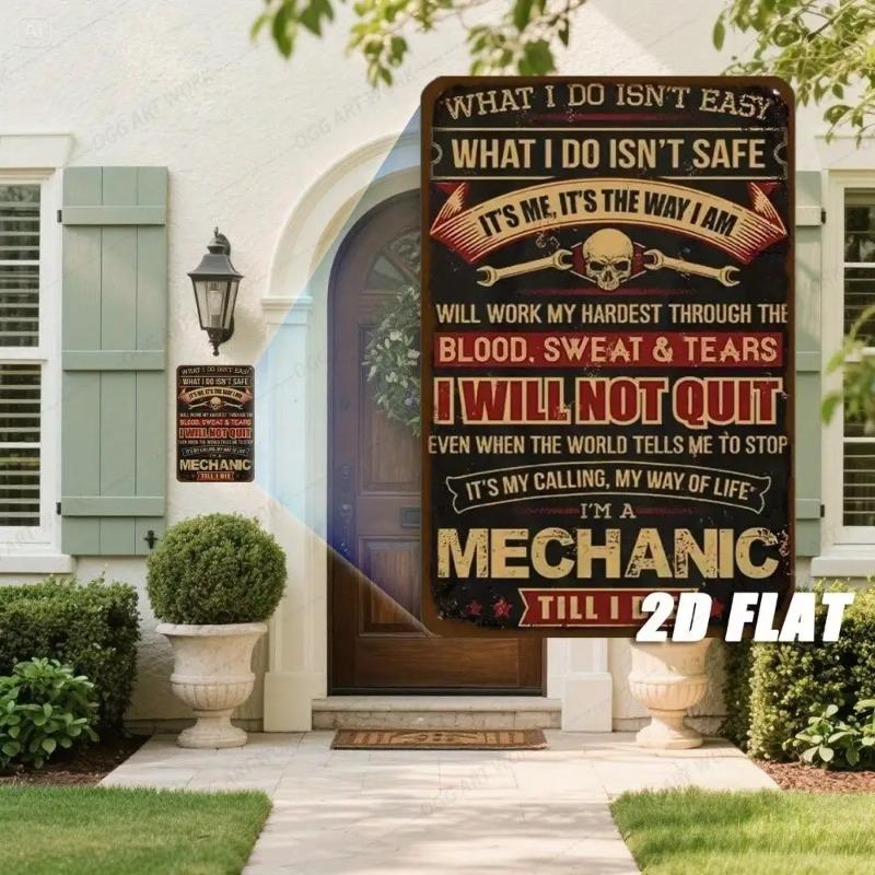 

Metal Wall Art Sign Vintage Mechanic Decor Garage Man Cave Metal Plaque Auto Workshop 20x30cm