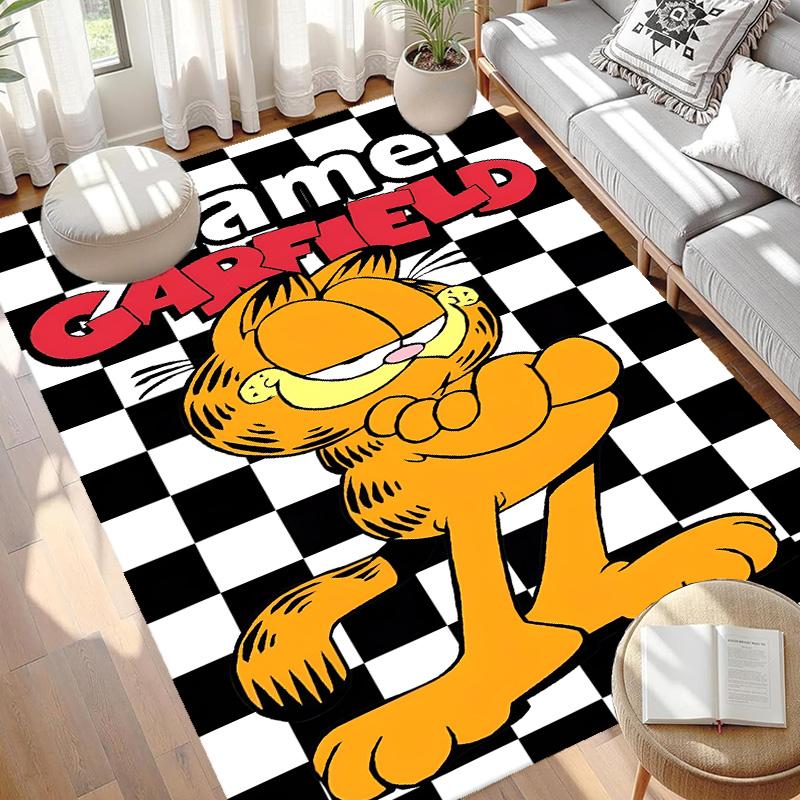 Custom Name Personalized Garfield Print Carpet, Versatile Home Decor Rug, for Playroom, Apartment, Balcony, Entryway, Hallway Gift