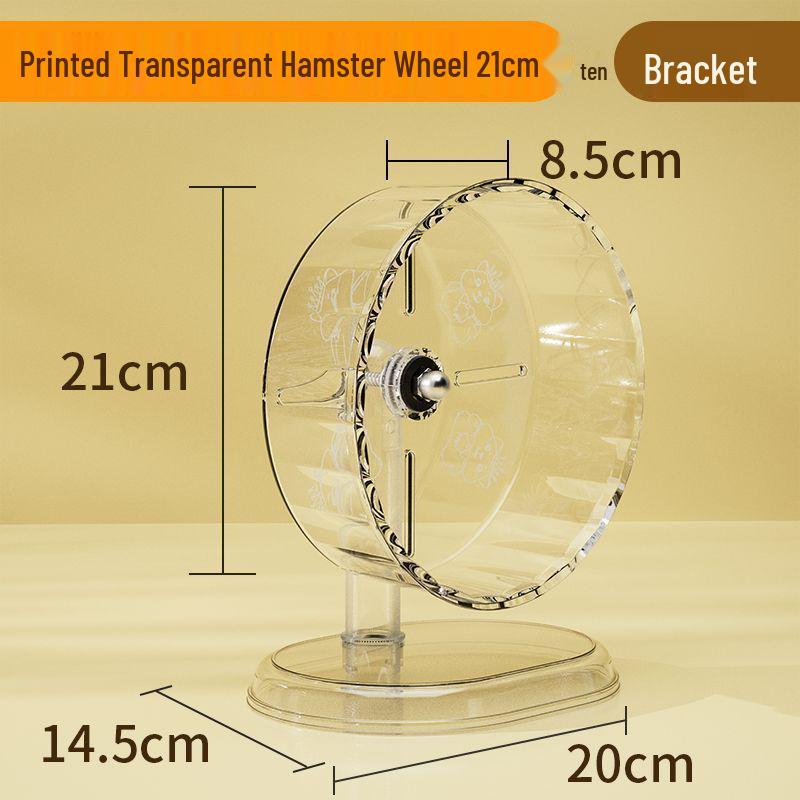 Silent Running Wheel for Small Pets - Cute Hamster Exercise Toy with Transparent Stand