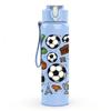 1PC Mixed Soccer Ball Seamless Print 750ml Color Plastic Sports Water Bottle Leakproof Flip Straw Lid Suitable for Sports Office Home Use