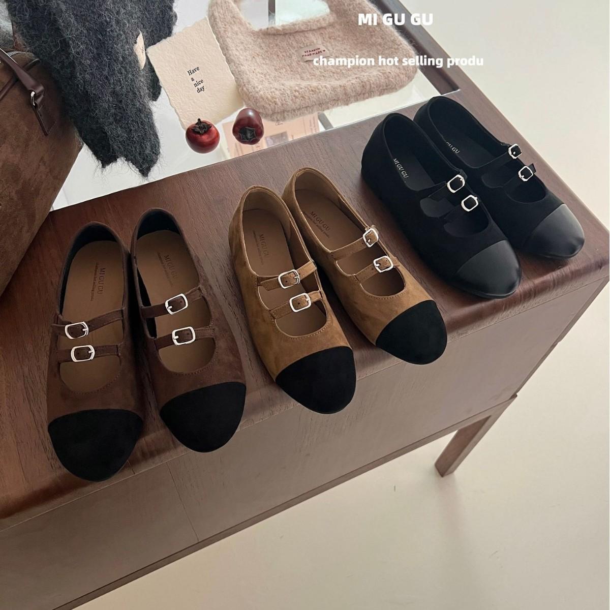 

2025 winter new round head suede soft sole soft sole versatile Doudou cross word with ballet commuter women s shoes 39 хаки