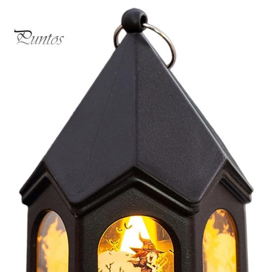 Spooky Table Centerpieces Halloween Pumpkin Lantern, Gothic House Shape LED Flickering Candle Light Plastic Decorative Lights for Party, Centerpieces,