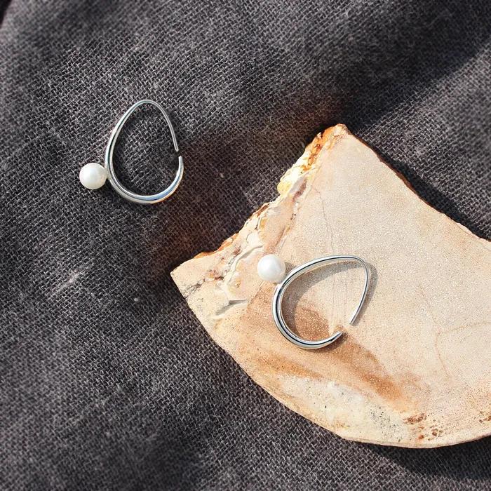 Egg pearl ring earring S