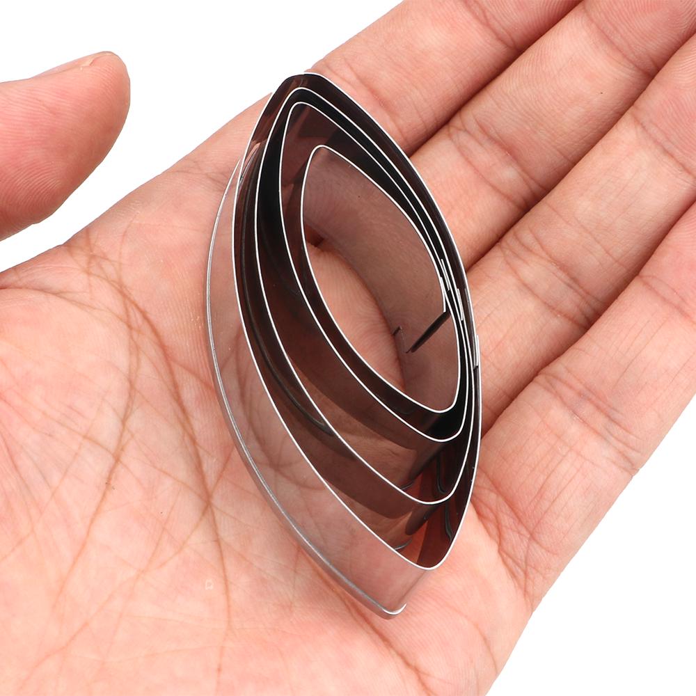 HILIFE 4 Piece/set Biscuit Cake Fondant Decoration Mold Water Lily Petal Cutters Set Stainless Steel Party Dessert Baking Tool