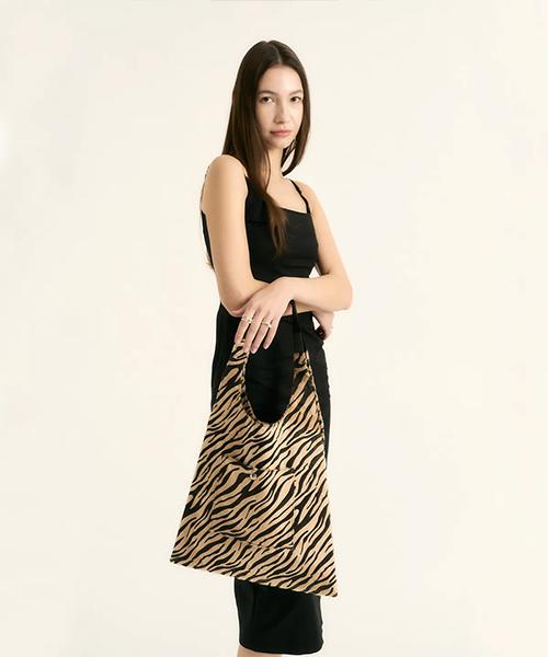 Stylehan Zebra Shopper Bag Gold Beige