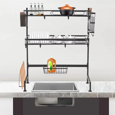 2 Large Cutlery Racks Kitchen Storage Draining Rack, Double-Layer Over-Sink Dish Drying Rack, Stainless Steel