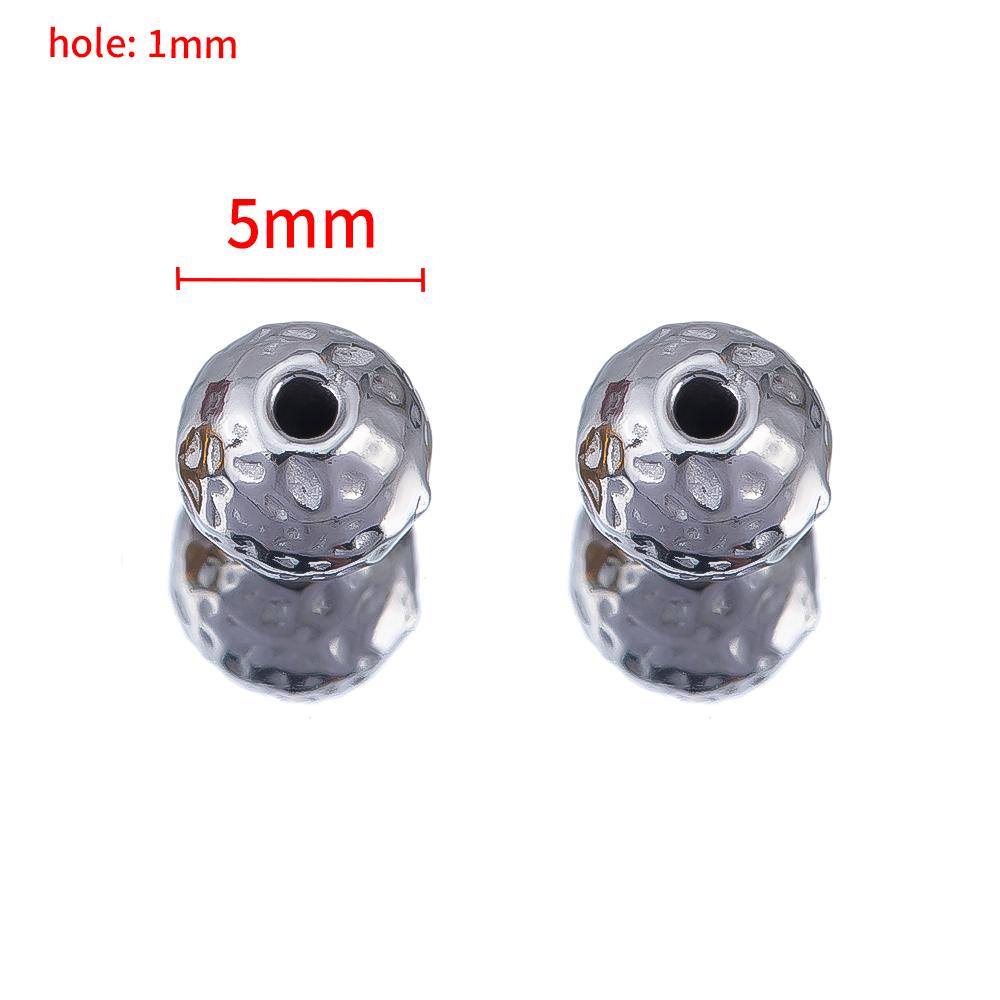 

20PCS Stainless Steel Gold Plated Round Oval Dots Texture Small Spacer Beads for Needlework DIY Bracelet Jewelry Making Craft 20pcs