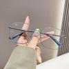 Korean Style Anti-Blue Light Glasses: Trendy Retro Round Face-Slimming Design for Women and Men, Available with Prescription Lenses.