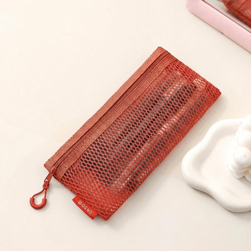 Square Transparent Storage Bag Breathable Mini Zipper Coin Purse Cosmetic Bag Office Organization