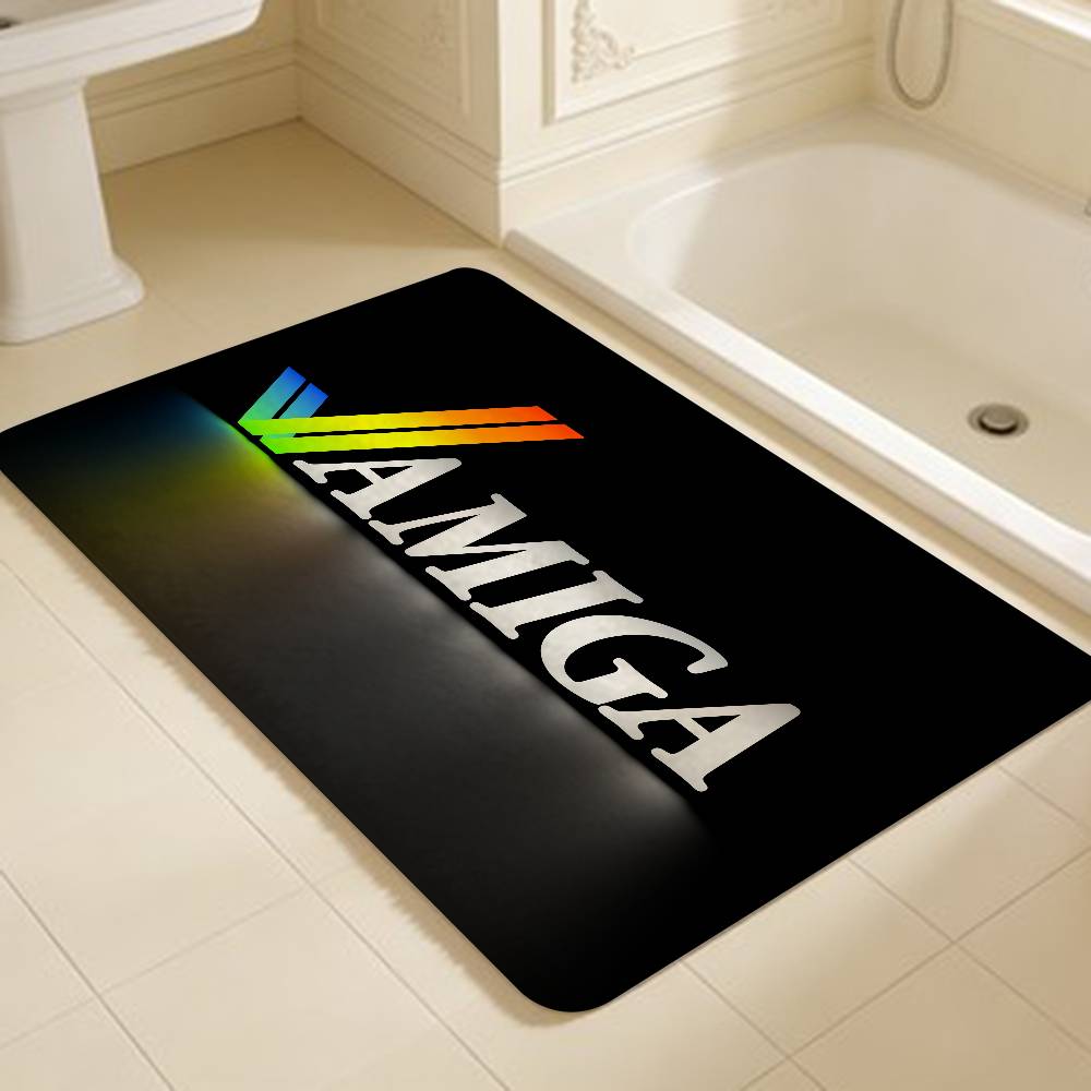 Amiga Logo Badezimmermatte Kinderzimmer Schlafzimmer Dekoration Balkon Anti-Rutsch Fußmatte Wohnzimmer Willkommensmatte