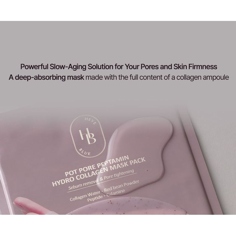 HEVEBLUE - Pot Pore Peptamin Hydro Collagen Mask Pack Set 4 sheets