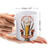 1pc 11oz Double-Sided Printed Beer Mug, Lightweight Ceramic Design, Fun Gift for Friends Who Enjoy Drinking