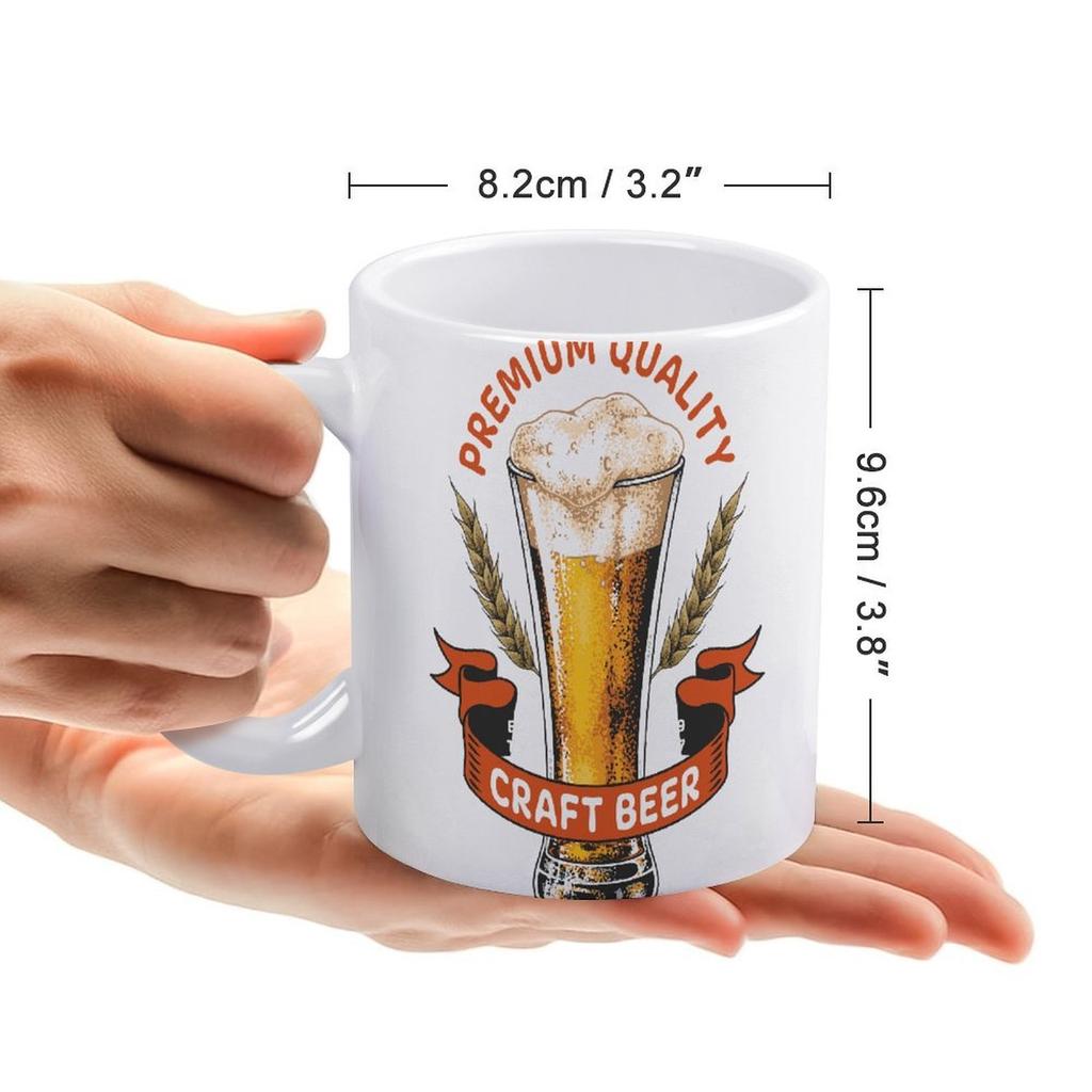 1pc 11oz Double-Sided Printed Beer Mug, Lightweight Ceramic Design, Fun Gift for Friends Who Enjoy Drinking