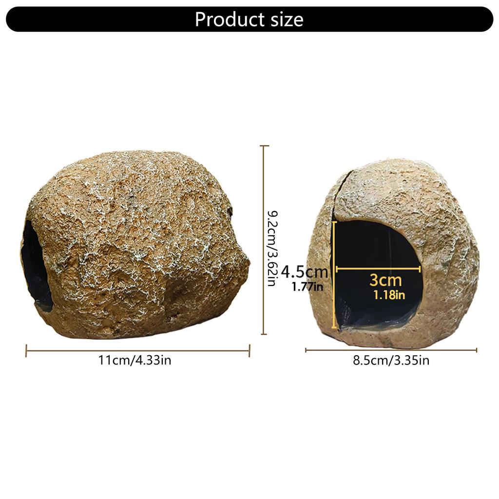 Magnetic Aquarium Hideout Rock Cave for Fish and Shrimp Breeding Safe Resin Shelter Cave for Easy Glass Attachment