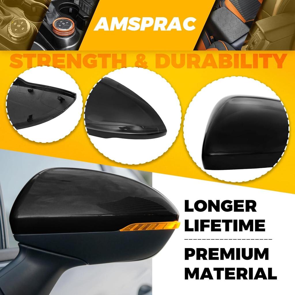 Glossy Black Left Side Mirror Cover Cap For Chevrolet Cruze 2017-2019 #19353645