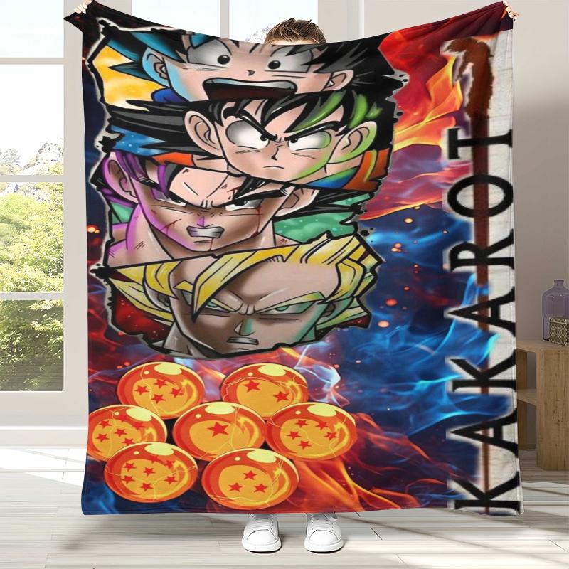 Anime D-Dragon Ball Game Cartoon Flannel Blanket,Ultra Soft Warm Plush Throw for Home Bedroom Bed Sofa Cover Office Camping