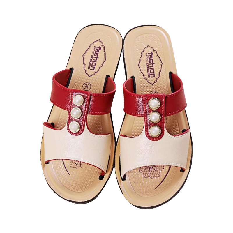 

Летние новые сандалии для среднего возраста, женские тапочки для мамы, повседневная обувь на платформе с мягкой подошвой, сандалии для среднего и пожилого возраста, холодные тапочки 41