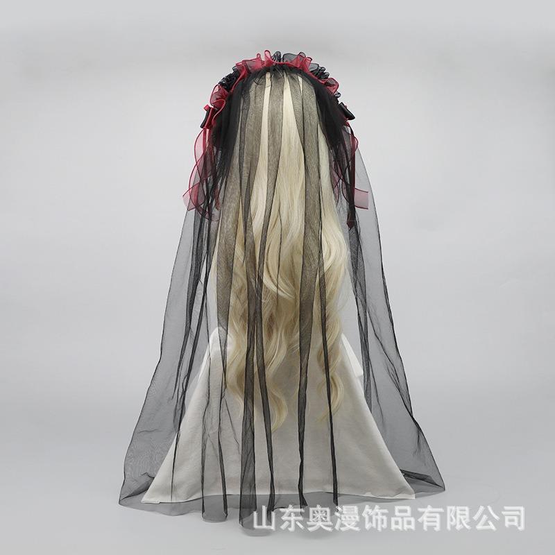 Olita Original Headband Goth Rose Veil Gorgeous Dark Elegant Tea Party Lolita Versatile Headband Headgear