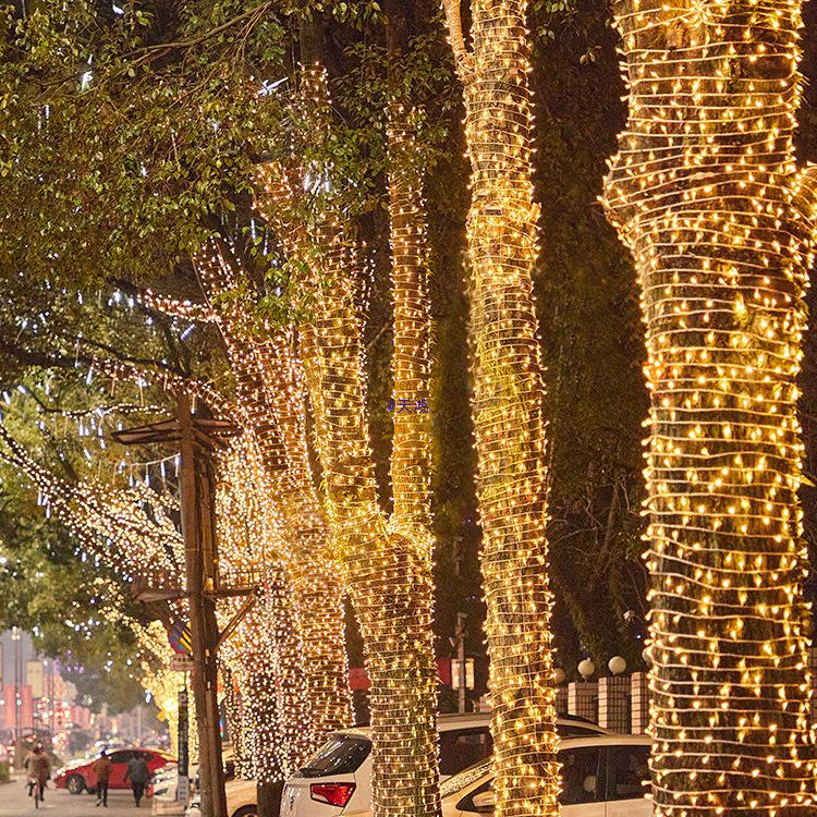 Venkovní vodotěsná solární řetězová světla pro dekoraci stromu a zahrady