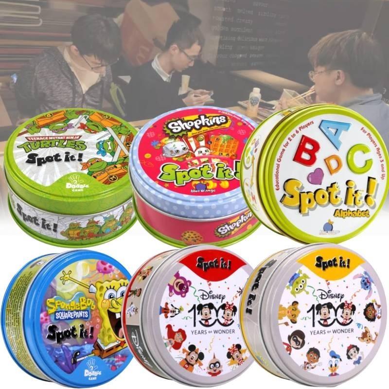 Familienspaß Kartenspiel Bunte Dobble-Karten Partyspiel für Kinder Erwachsene