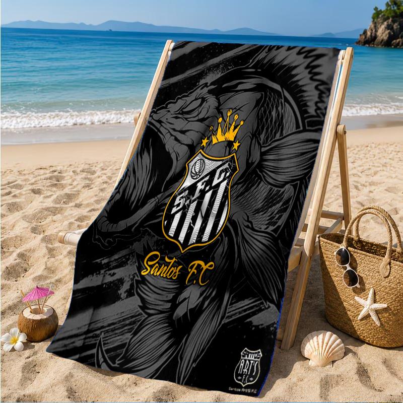 Powerful Football Crest Design Printed Microfiber Beach Towel, Soft And Absorbent, Quick-Dry, Ideal for Summer Travel, Beach Essential, Swimming Pool