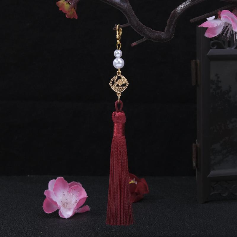 Traditional Plum Blossom Pearl Tassel Ornament for Clothing, Lanterns, Sachets, and Car Decor