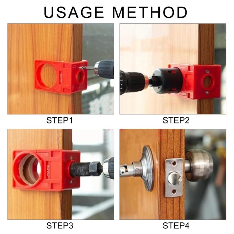Professional 2-3/8" To 1-3/4" Wood Door Lock Fitting Kit With Hole Cutter And Adjustable Templates For Easy Installation