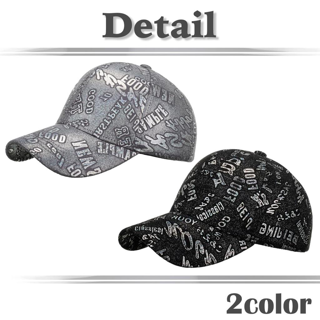 Cap with English CA648 [White Fang] Letters, Hat, Sports, Running, Outdoor, Men's, Women's, (Silver)