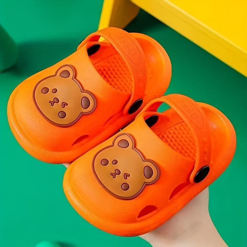 Infant Cartoon Bear Garden Clogs Slipper Non-slip Slip-on Water Shoes Breathable Sandals Outdoor For Baby Girls