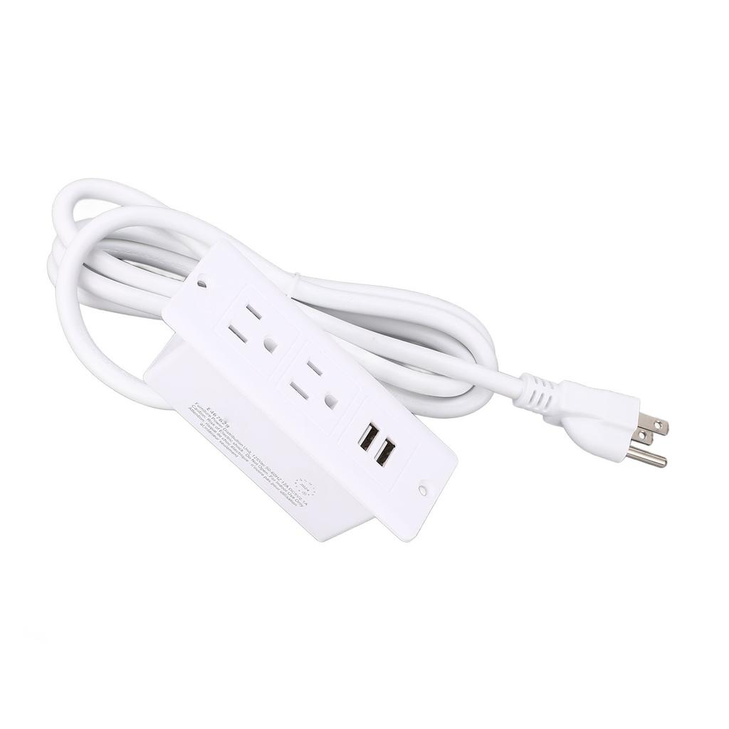Conference Recessed Power Strip Table Furniture Outlet 2 AC Sockets 2 USB Ports 1.5m Cord