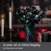 New 12 PCS Black Rose Building Block Set Plant Bouquet High Quality Simulated Roses Flowers Gothic Decoration Mother's Day Gifts