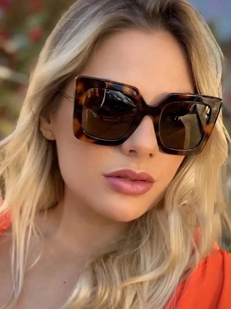 Vintage Oversized Sunglasses Women Luxury Brand Square Sun Glasses Female Retro Floral Fashion Designer Gradient