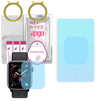 2x Apgo HD HQ FLEX Ultra-Clear Screen Protector for Apple Watch 4 (44mm), Hydrogel Film, Flexible, Soft TPU with Positioning Layer Easy Installation